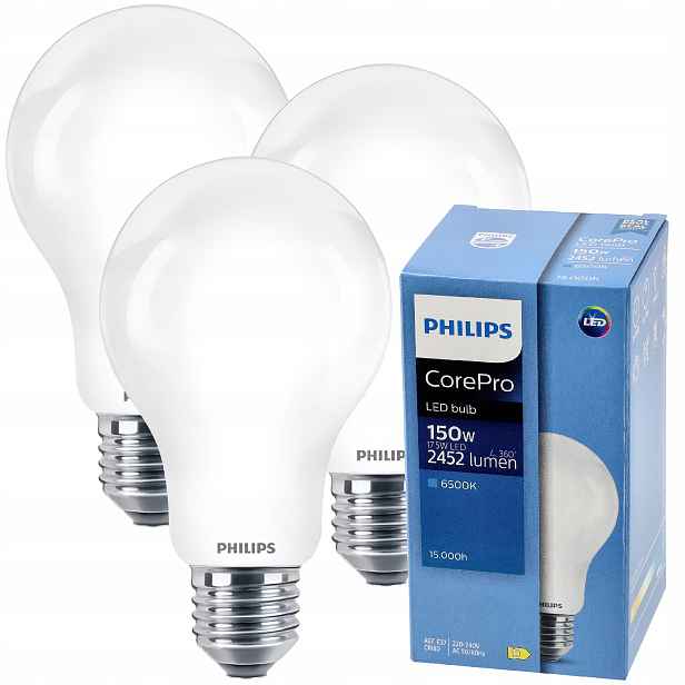 Philips Led žárovka E27 17,5W 150W 2452lm 6500K EyeComfort CorePro 3x