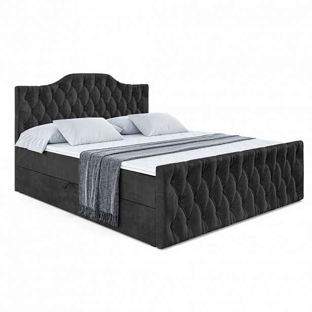 ALTDECOR AMERICKÁ postel VILA-1-Z – 200 x 200 cm – H4 – černá