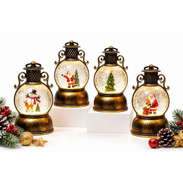 Led Sněhová Koule S Rotujícím Brokátem Usb Baterie 19 CM