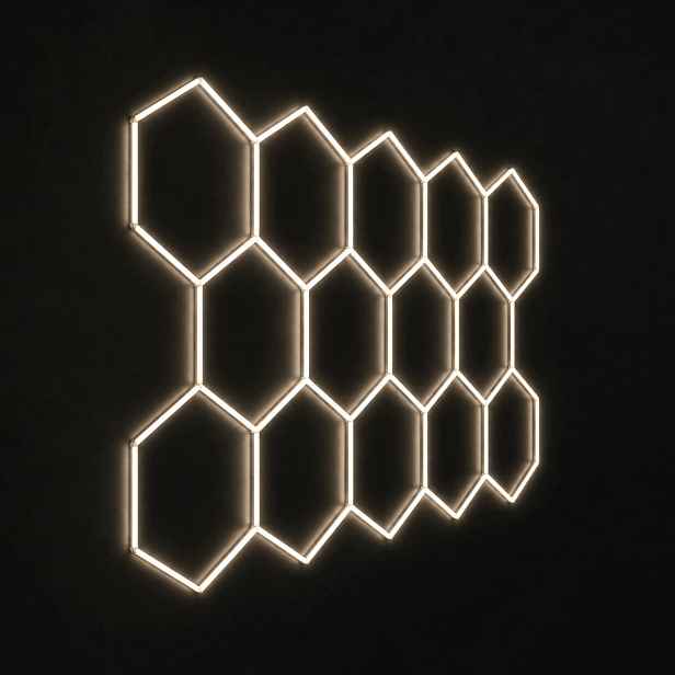Led stropní osvětlení bílé 399 W HEX14 garáž myčka 229x394 cm 4000 K