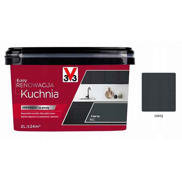 V33 Barva renovacia Kuchyň A Nábytek 2 L Černá mat