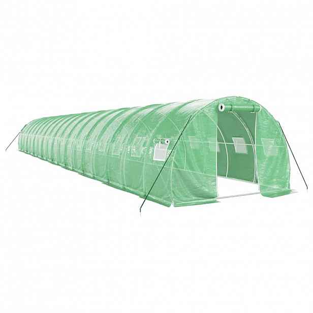 vidaXL Skleník s ocelovým rámem zelený 54 m² 18 x 3 x 2 m