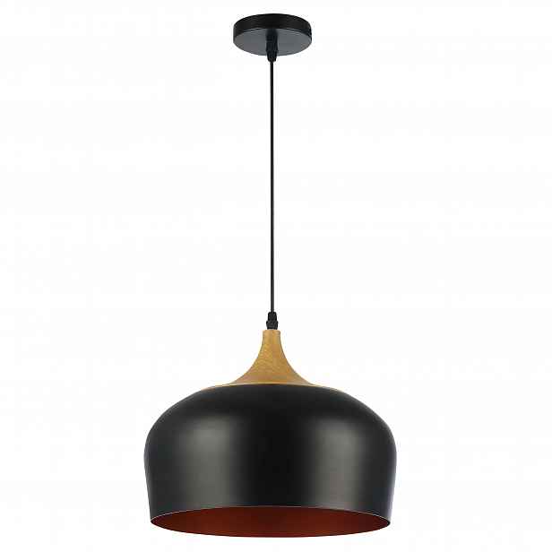Závěsná Stropní Lampa E27 Loftový Lustr Moderní Černá dřevěná