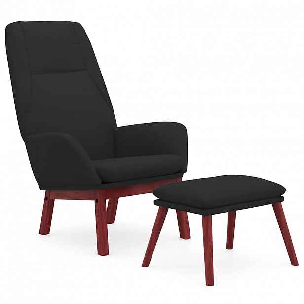 vidaXL Relaxační křeslo s podnožkou černé textil