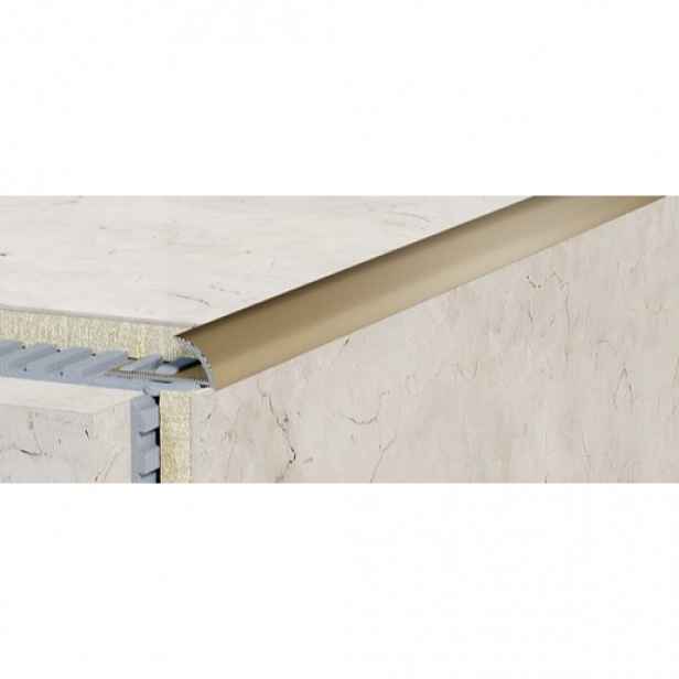 Lišta ukončovací "oblá" Havos champagne, hliník elox, délka 250 cm, výška hrany 12 mm, ALECHO12250