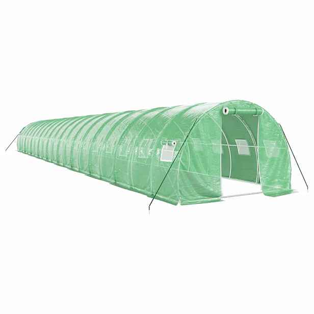 vidaXL Skleník s ocelovým rámem zelený 60 m² 20 x 3 x 2 m