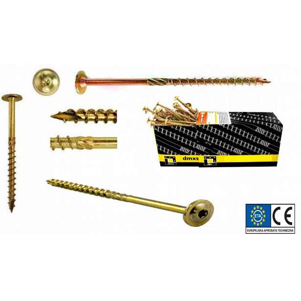 Tesařské Vruty Do Dřeva 8x380 Torx Talířová Hlava DMX 50 Ks