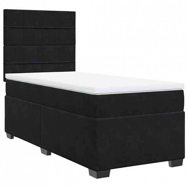 vidaXL Box spring postel s matrací černá 80 x 200 cm samet