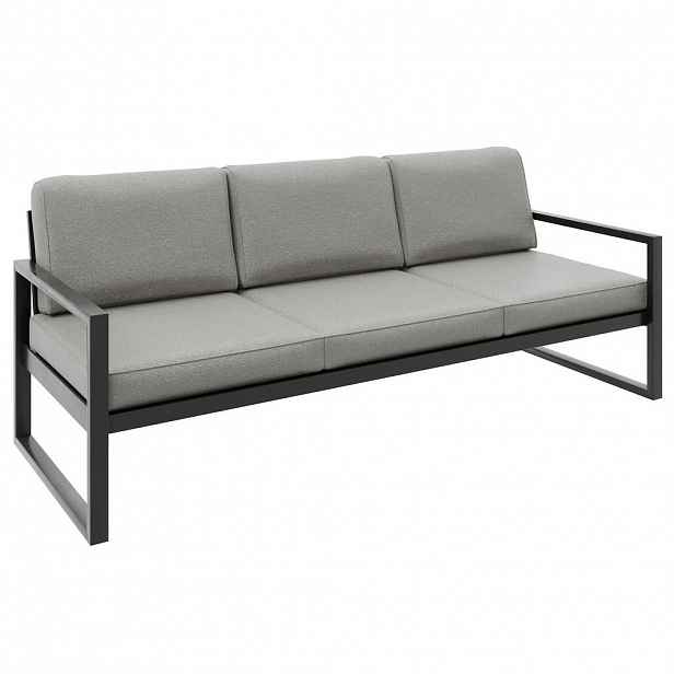 Beautysofa RELAXAČNÍ pohovka Stella 3místná s kovovým rámem, 216 cm, béžová