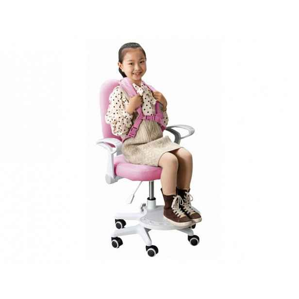 Dětská rostoucí židle s podnoží a šlemi, růžová / bílá, ANAIS