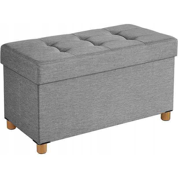 taburet sedák Čalouněná lavice s úložným prostorem 76 x 40 x 38 cm šedá