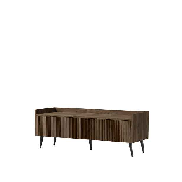 TV stolek 121 cm na nožičkách s frézovanými čely (Ademo REG7 121 ořech)