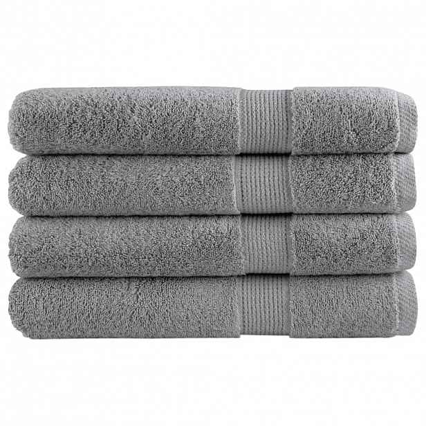 vidaXL Prémiové ručníky SOLUND 4 ks šedé 100x200 cm 600 g/m²