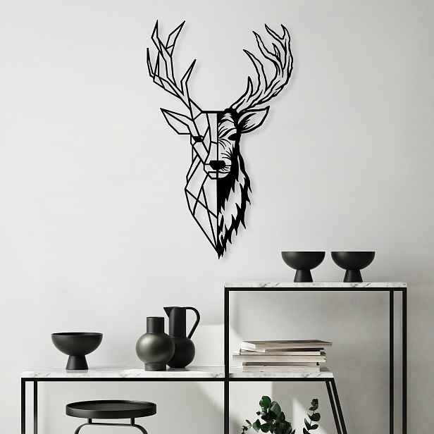 Wallity Nástěnná kovová dekorace Red Deer 2 černá
