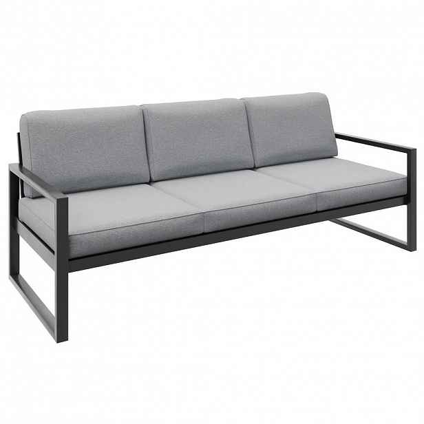 Beautysofa RELAXAČNÍ pohovka Stella 3místná s kovovým rámem, 216 cm, světle šedá