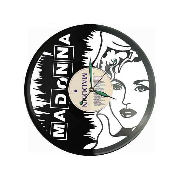 Madona Vinyl Nástěnné hodiny Vinylová deska Unikátní dekorace pro fanoušky hudby