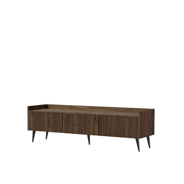 TV stolek 150 cm na nožičkách s frézovanými čely (Ademo REG6 150 ořech)