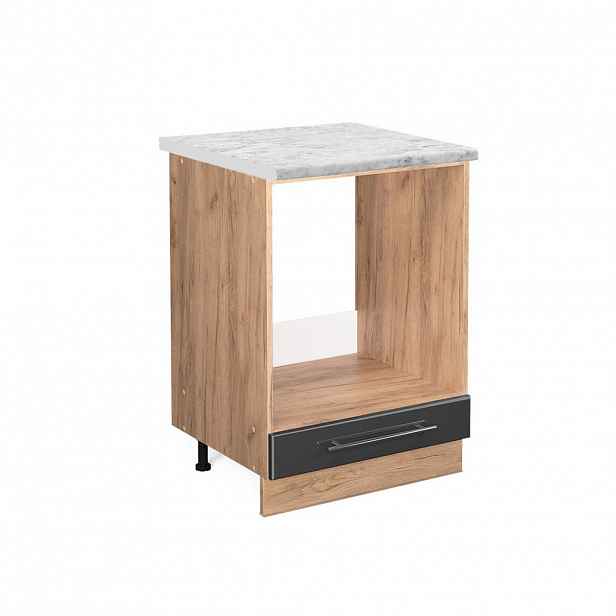 Vicco SKŘÍŇKA NA VESTAVĚNOU TROUBU Fame-Line Antracitový vysoký lesk 60 cm , PD Mramor