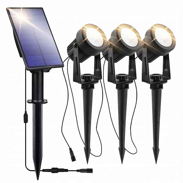3x Led zahradní zapichovací reflektor Solární Špíz Solární Lampa IP65