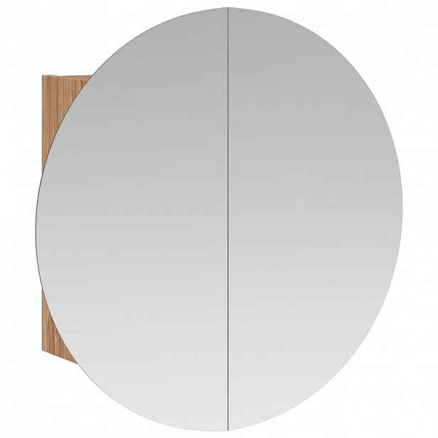 vidaXL Koupelnová skříňka s kulatým zrcadlem a LED dub 40x40x17,5 cm