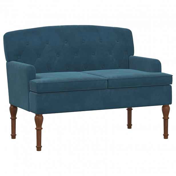 vidaXL Pohovka s knoflíkovým prošíváním Modrá 111 x 65 x 79 cm Samet