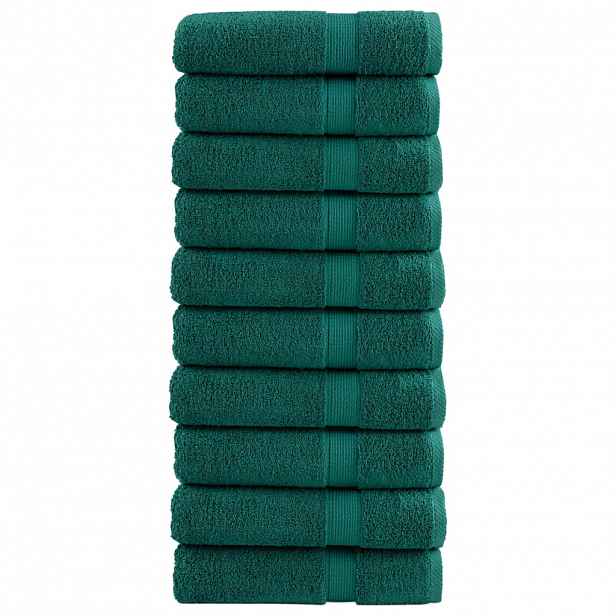 vidaXL Prémiové osušky SOLUND 10 ks zelené 100x150 cm 600 g/m²