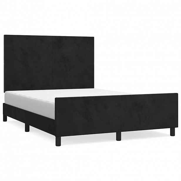 vidaXL Rám postele bez matrace černý 140 x 190 cm samet