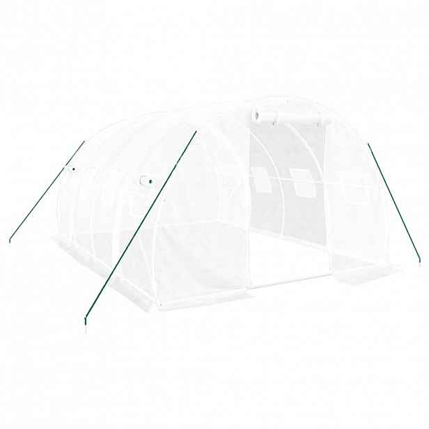 vidaXL Skleník s ocelovým rámem bílý 12 m² 4x3x2 m