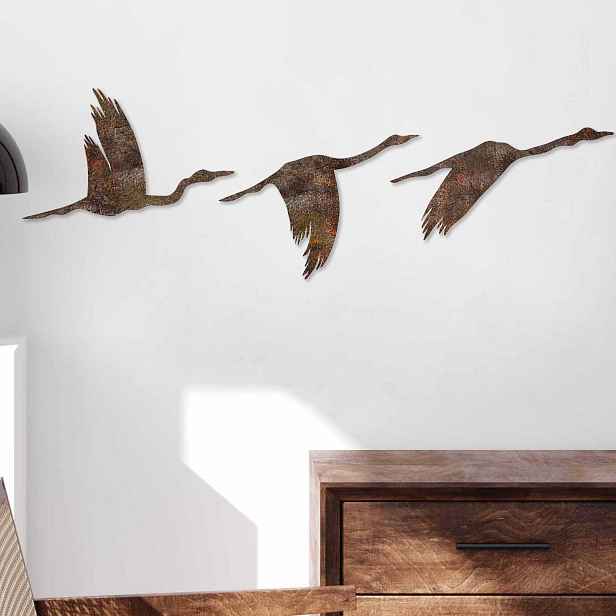 Wallity Nástěnná kovová dekorace Rusty Birds 1 vícebarevná