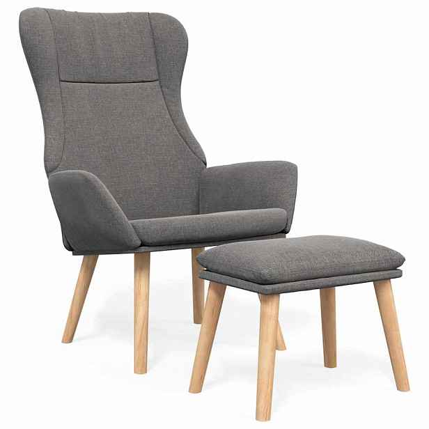 vidaXL Relaxační křeslo s podnožkou světle šedé textil