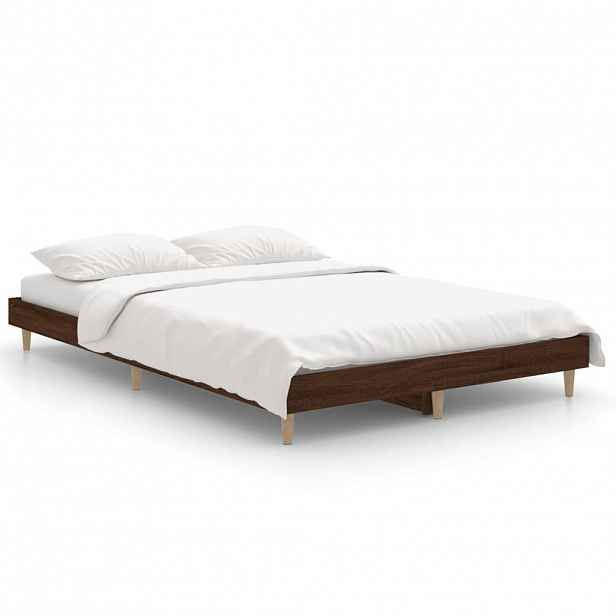 vidaXL Rám postele bez matrace hnědý dub 120 x 190 cm kompozitní dřevo