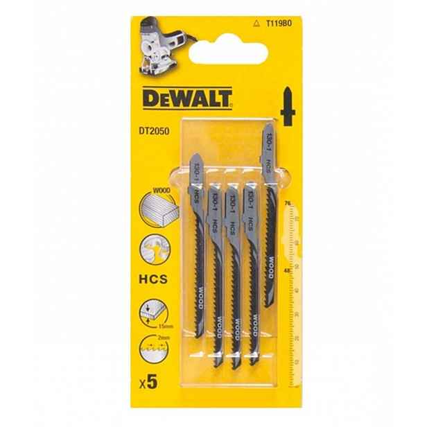 DeWALT - Sada pilových plátků na dřevo, délka 76 mm, 5 ks DT2050