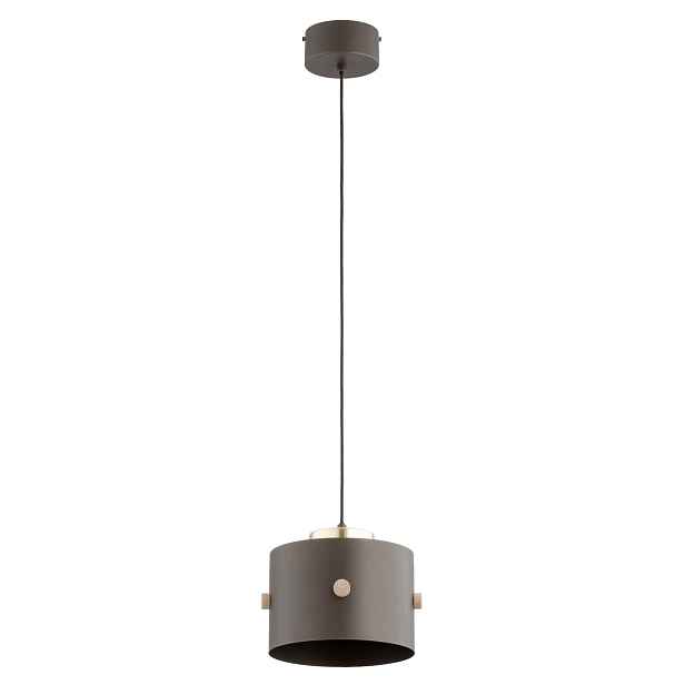 Retro závěsná lampa hnědo-zlatá válec dřevo 1xE27 15W Asli Alfa