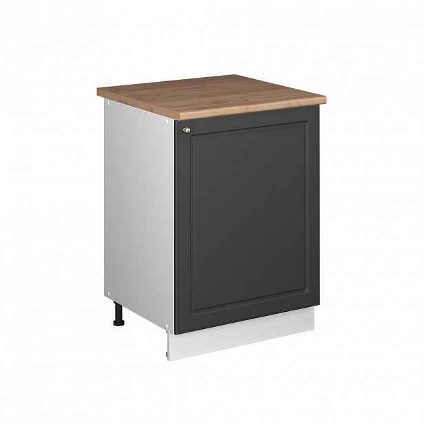 Vicco SPODNÍ SKŘÍŇKA KUCHYŇSKÉ LINKY Fame-Line, Anthrazit-Gold Landhaus/Bílá, 60 cm 1 dvířka s pracovní deskou