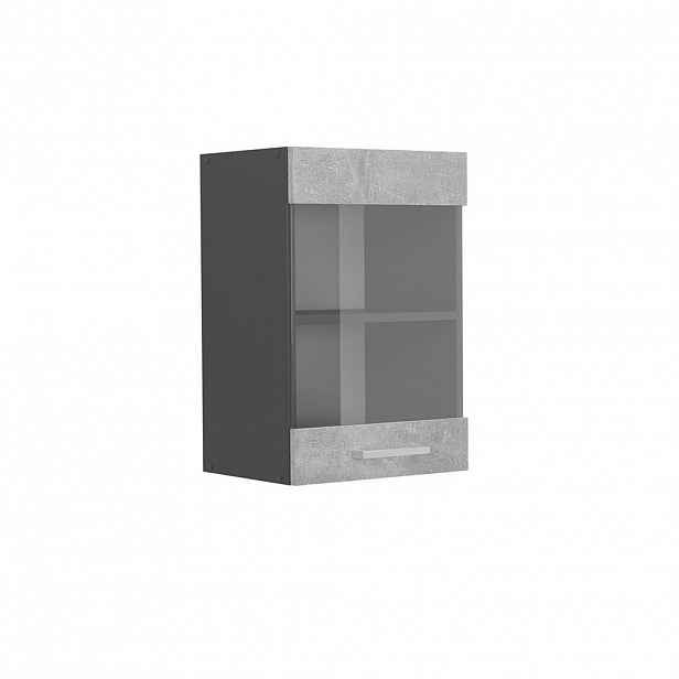 Vicco SKLENĚNÁ KUCHYŇSKÁ SKŘÍŇKA R-Line Beton 40 cm