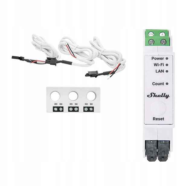 Měřič energie Wi-Fi/LAN Din 1/3 Kanálový, 3-fázový Shelly Pro 3EM-3CT63