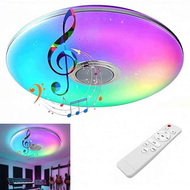 Stropní Svítidlo Led Lampa Smart stropní panel 50 cm 70 W Nástěnný Rgb svítidlo dálkový ovladač