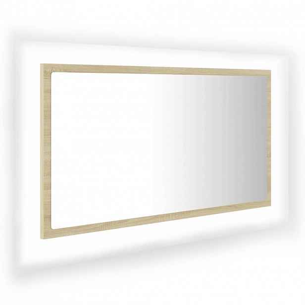 vidaXL LED koupelnové zrcadlo dub sonoma 80 x 8,5 x 37 cm akrylové