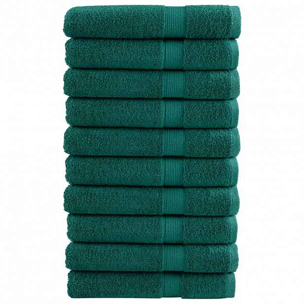 vidaXL Premium ručníky SOLUND 10 ks zelené 80 x 200 cm 600 g/m²
