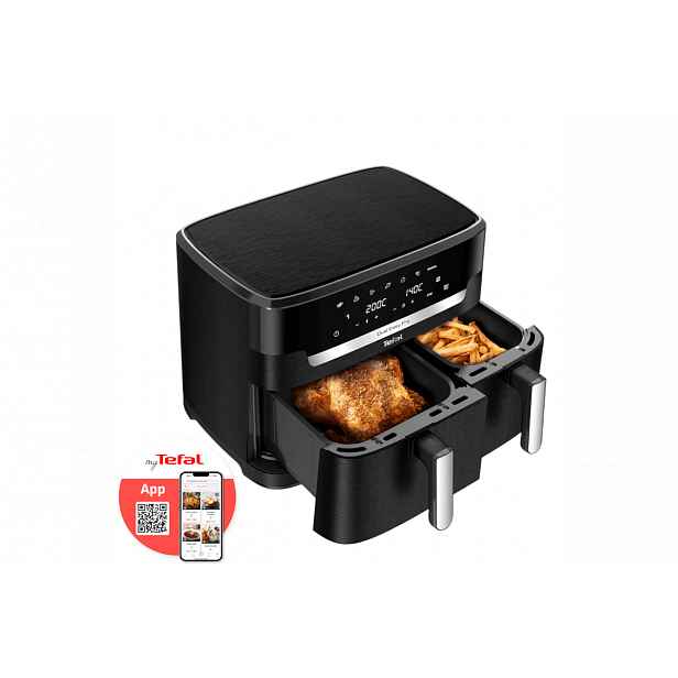 Horkovzdušná fritéza Tefal Dual XXL Easy Fry EY9428E0 Černá