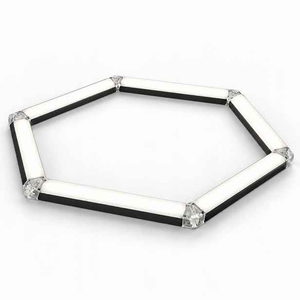 Led stropní lampa černá 4000K 92x79 Cm autoservis HEX1 42W