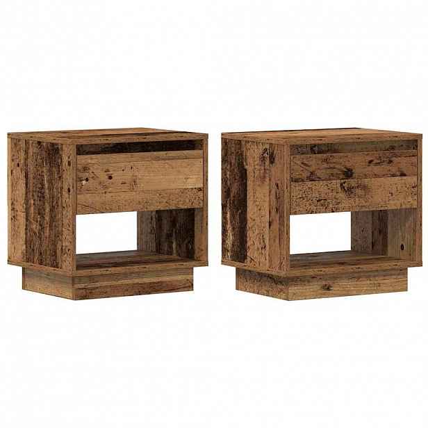 vidaXL Noční stolek 2 ks Staré dřevo 45 x 34 x 44 cm Kompozitní dřevo