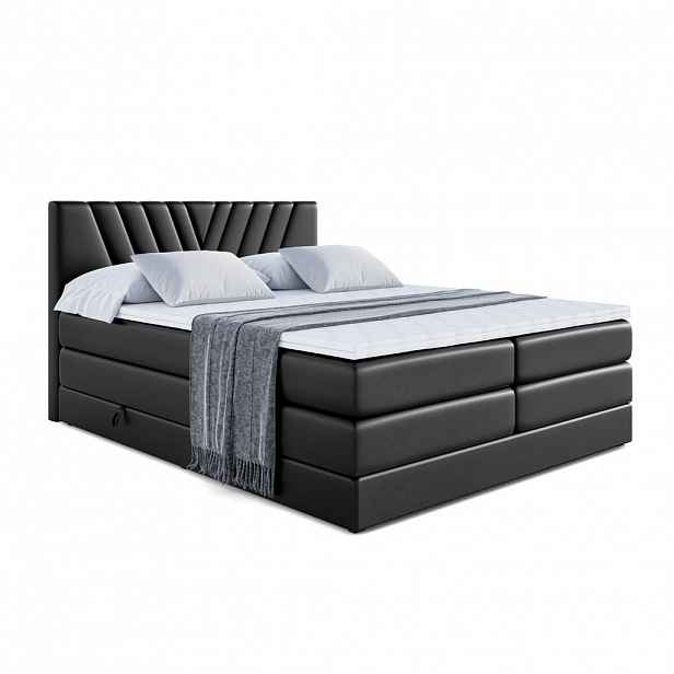 ALTDECOR POSTEL boxspring ERNINA KING – 180x200 – H3/H4 – vysoce lesklá černá