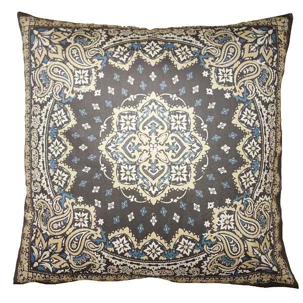Béžovo-hnědý povlak na polštář s ornamenty - 45*45 cm Clayre & Eef