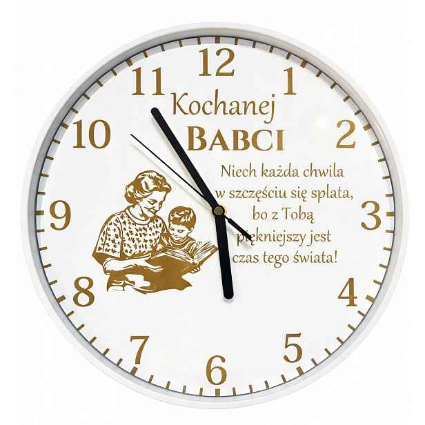 Bílý Hodinový Dárek Ke Dni Babiček Gravírování Bonus pro babičku