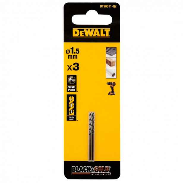 DeWALT - Sada vrtáků do kovu, 1,5x34 mm, 3 ks DT20511