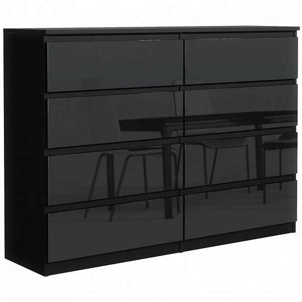 RAUMHIRSCH FURNITURE KOMODA černá, lesklá 120/102/39