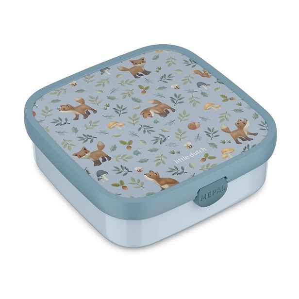 Světle modrý plastový dětský svačinový box Forest Friends by Little Dutch – Mepal