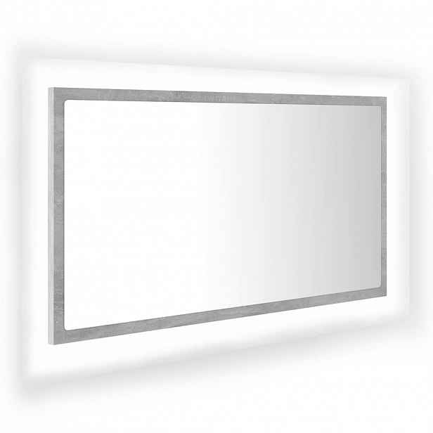vidaXL LED koupelnové zrcadlo betonově šedé 80 x 8,5 x 37 cm akrylové