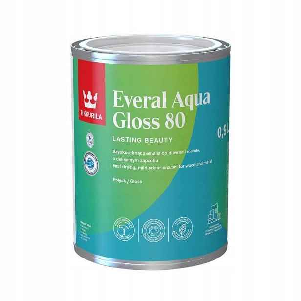 Barva na dřevo a kov Tikkurila Everal Aqua lesk 80 0,9L Barvy